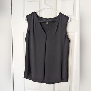 White House Black Market Women's 2 Pullover Blouse Lined Black Sleeveless